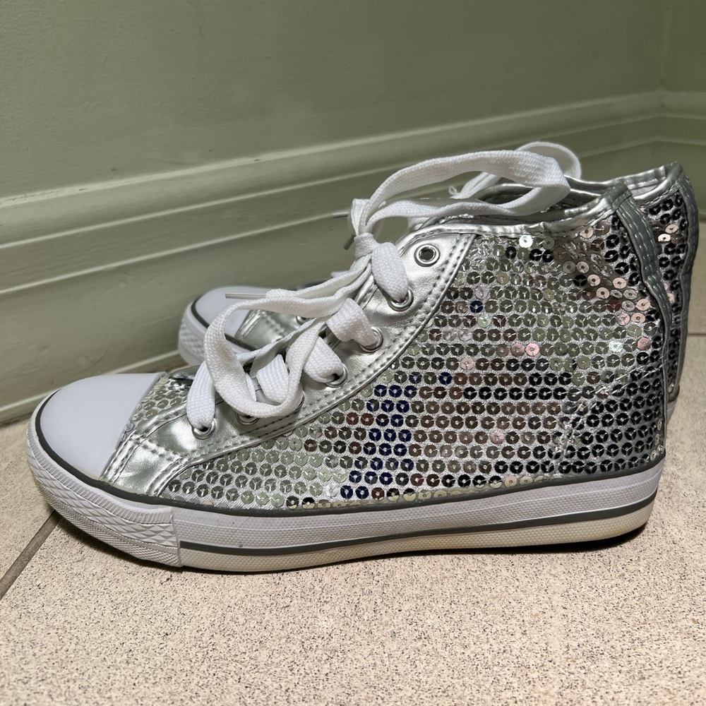 Balera Dancewear Solutions Silver Sequin High-Top Sneakers